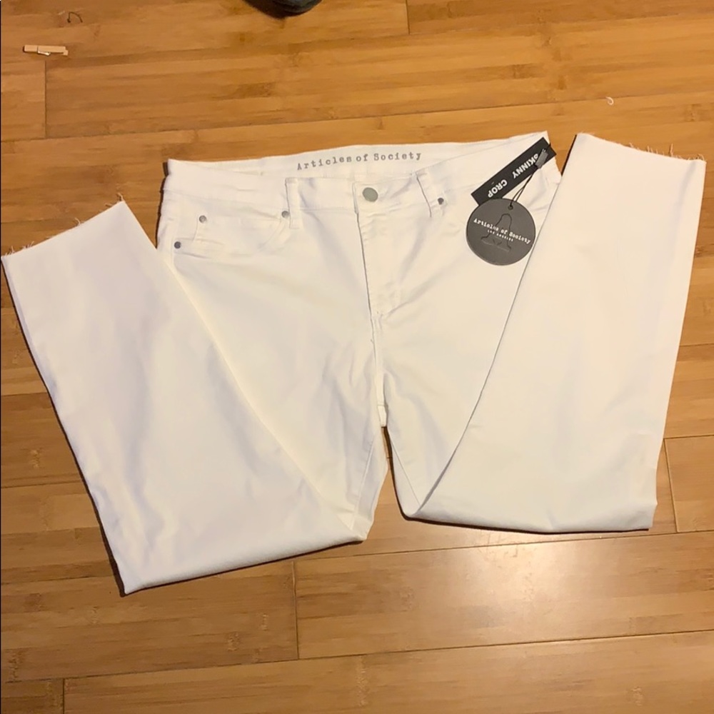 Cropped Skinny Jeans in White